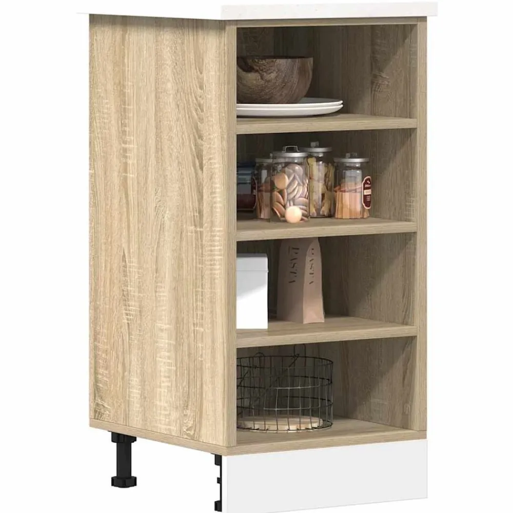 vidaXL Armario bajo "Riga" 40x44,5x81,5 cm Madera de ingeniería Roble Sonoma Discount