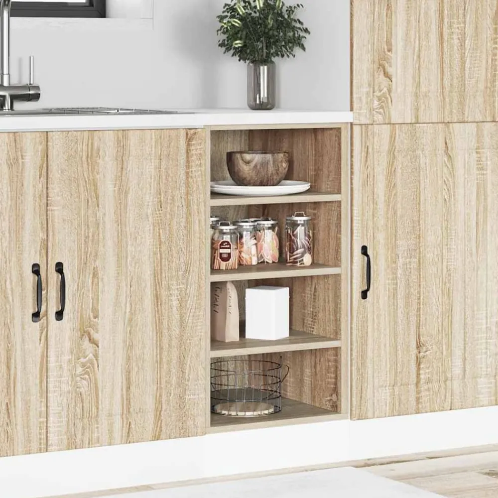 vidaXL Armario bajo "Riga" 40x44,5x81,5 cm Madera de ingeniería Roble Sonoma Discount