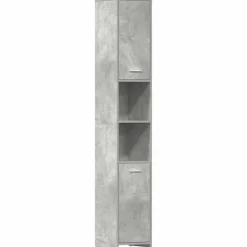 vidaXL Conjuntos De Muebles-Armario baño madera contrachapada gris hormigón 30x30x183,5 cm