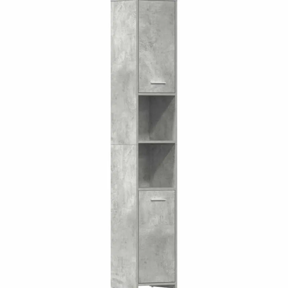 vidaXL Conjuntos De Muebles-Armario baño madera contrachapada gris hormigón 30x30x183,5 cm