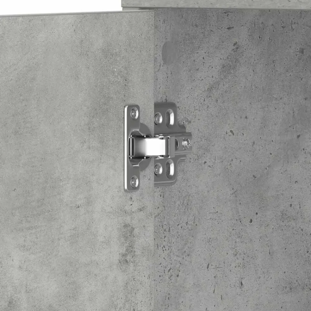 vidaXL Conjuntos De Muebles-Armario baño madera contrachapada gris hormigón 30x30x183,5 cm