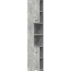 vidaXL Conjuntos De Muebles-Armario baño madera contrachapada gris hormigón 30x30x183,5 cm