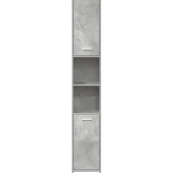 vidaXL Conjuntos De Muebles-Armario baño madera contrachapada gris hormigón 30x30x183,5 cm