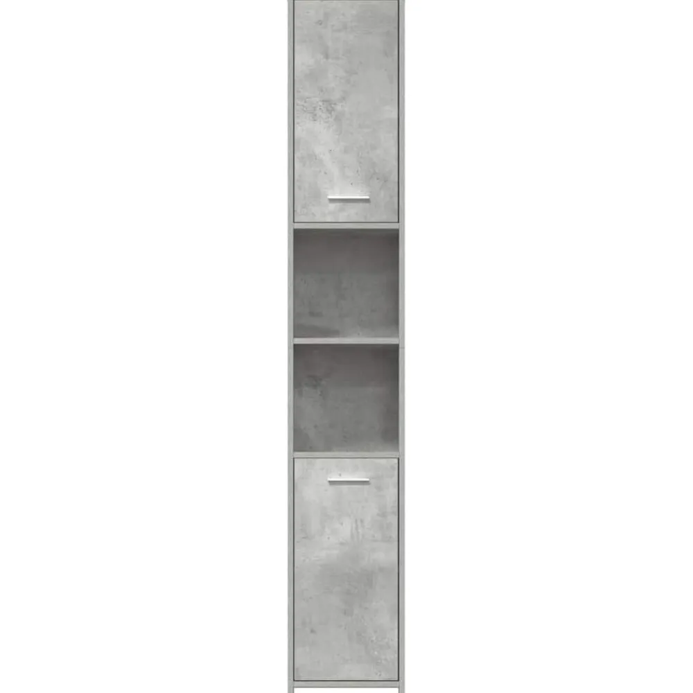 vidaXL Conjuntos De Muebles-Armario baño madera contrachapada gris hormigón 30x30x183,5 cm