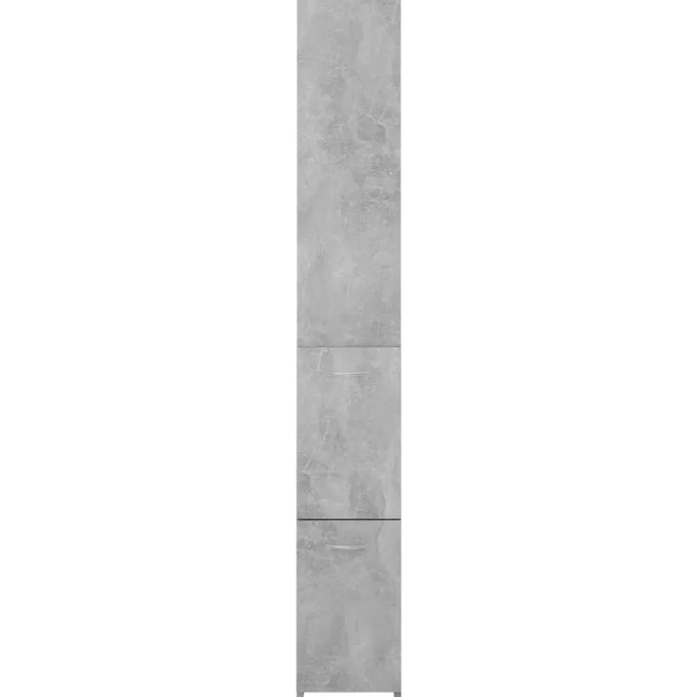 vidaXL Conjuntos De Muebles-Armario baño madera contrachapada gris hormigón 25x26,5x170 cm