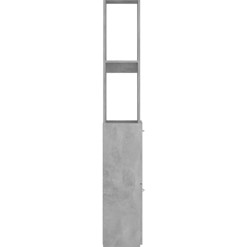 vidaXL Conjuntos De Muebles-Armario baño madera contrachapada gris hormigón 25x26,5x170 cm