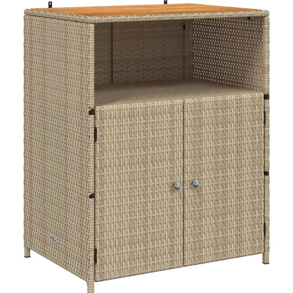 vidaXL Armario 70 x 50 x 87 cm Poliéster y Ratten Roly Beige Best