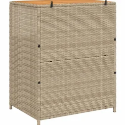 vidaXL Armario 70 x 50 x 87 cm Poliéster y Ratten Roly Beige Best