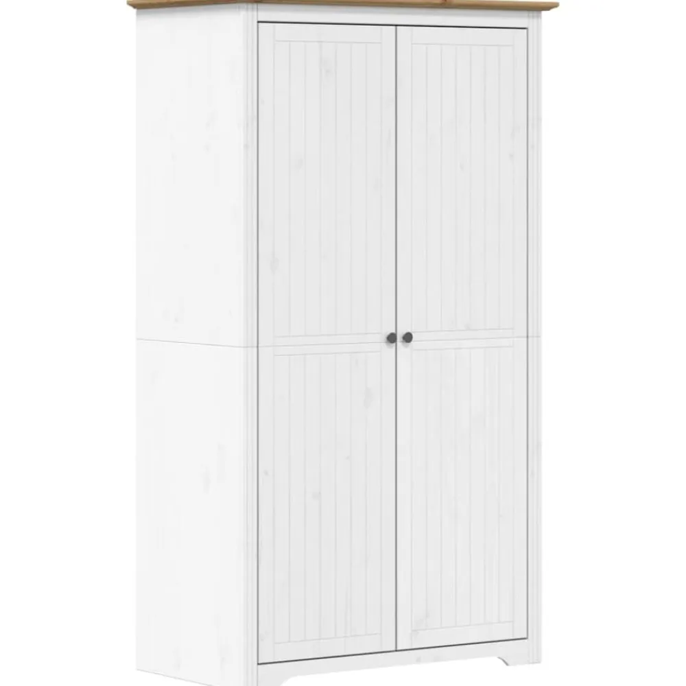vidaXL Armario BODO madera maciza de pino blanco marrón 99x53,5x173 cm Marrón Hot