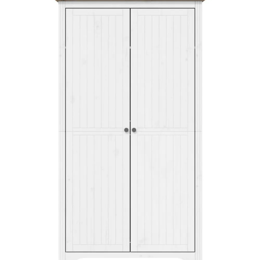 vidaXL Armario BODO madera maciza de pino blanco marrón 99x53,5x173 cm Marrón Hot