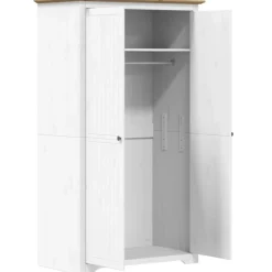 vidaXL Armario BODO madera maciza de pino blanco marrón 99x53,5x173 cm Marrón Hot
