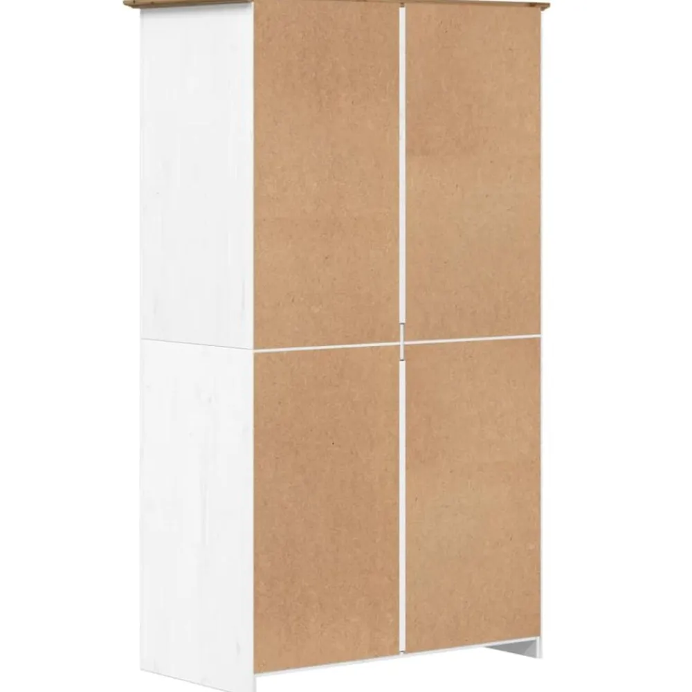 vidaXL Armario BODO madera maciza de pino blanco marrón 99x53,5x173 cm Marrón Hot