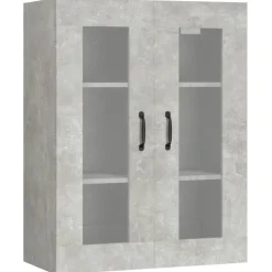 vidaXL Armario colgante de pared gris hormigón 69,5x34x90 cm Gris hormigón Discount