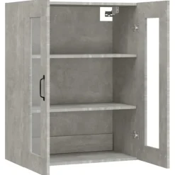 vidaXL Armario colgante de pared gris hormigón 69,5x34x90 cm Gris hormig&oacute;n Discount