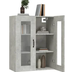 vidaXL Armario colgante de pared gris hormigón 69,5x34x90 cm Gris hormig&oacute;n Discount