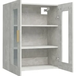 vidaXL Armarios Y Almacenamiento-Armario colgante de pared gris hormigón 69,5x34x90 cm