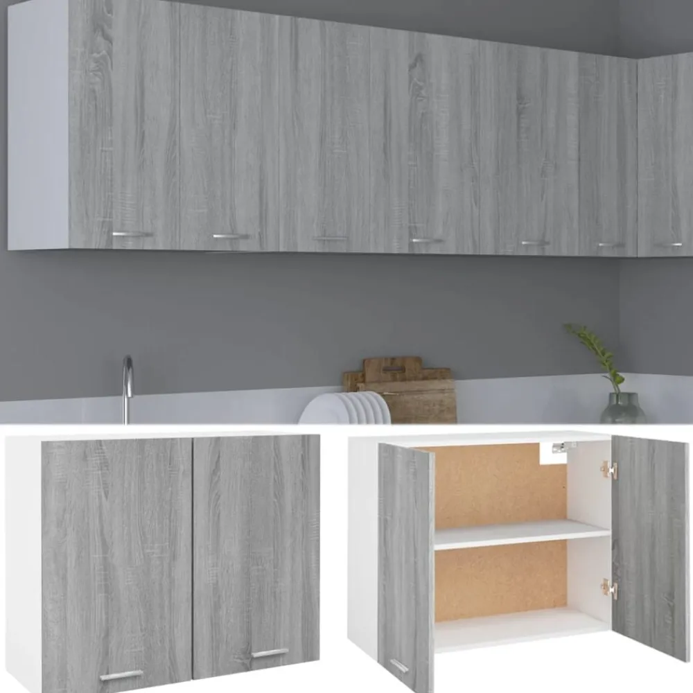 vidaXL Armario colgante "Lyon" 80x31x60 cm madera de ingeniería Gris sonoma Outlet