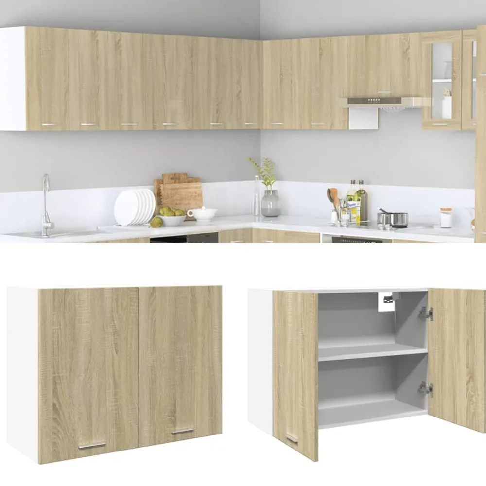 vidaXL Armario colgante "Lyon" 80x31x60 cm madera de ingeniería Roble Sonoma Best