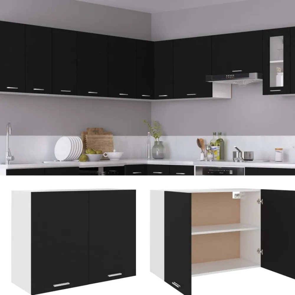 vidaXL Armarios Y Almacenamiento-Armario colgante "Lyon" de, , 80 x 31 x 60 cm, madera de ingeniería