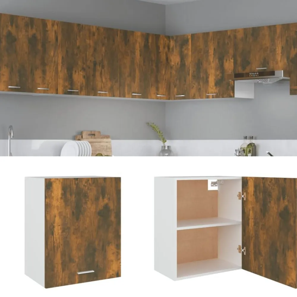 vidaXL Armario colgante "Lyon" de, , 50x31x60 cm, madera de ingeniería Roble ahumado Sale