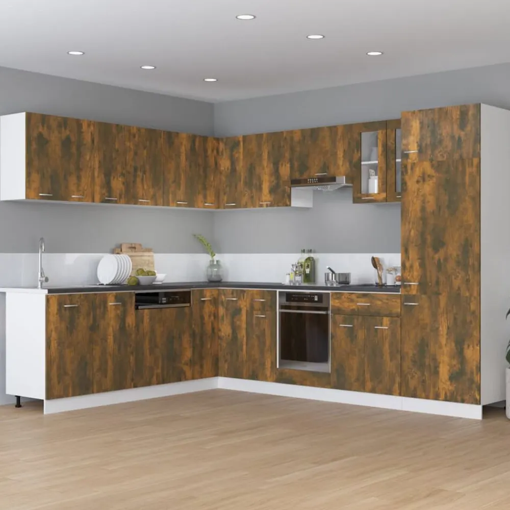 vidaXL Armario colgante "Lyon" de, , 50x31x60 cm, madera de ingeniería Roble ahumado Sale