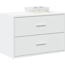 vidaXL Armario con 2 cajones 60x31x40 cm madera de ingeniería Blanco Discount