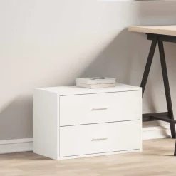 vidaXL Armario con 2 cajones 60x31x40 cm madera de ingeniería Blanco Discount
