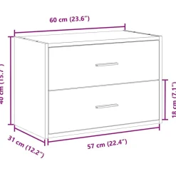 vidaXL Armario con 2 cajones 60x31x40 cm madera de ingeniería Blanco Discount