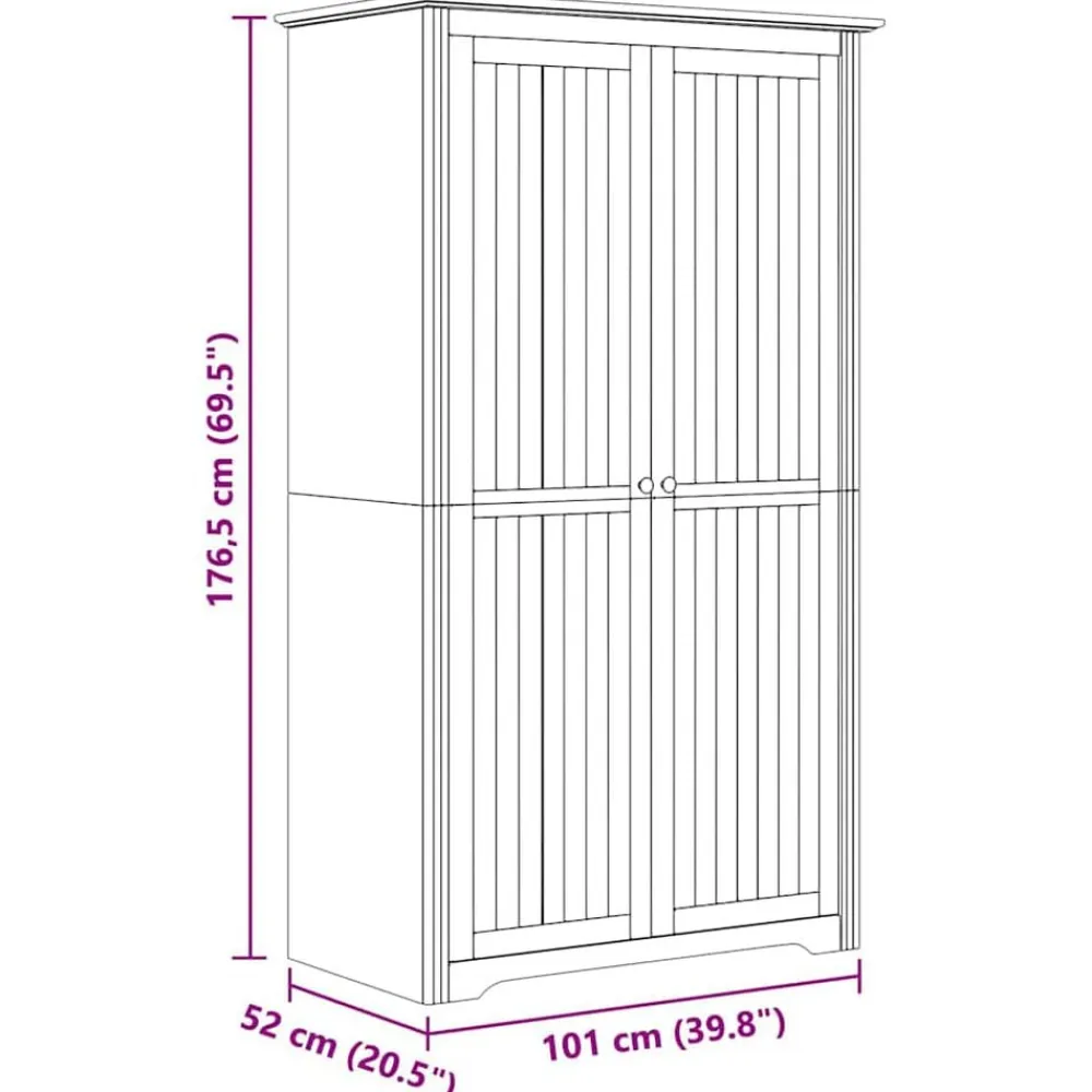 vidaXL Armarios Y Almacenamiento-Armario con almacenamiento BODO Marrón miel 53,5 x 99 x 173 cm