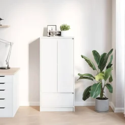 vidaXL Armarios Y Almacenamiento-Armario con cajón 55,5x34x119,5 cm Madera de ingeniería