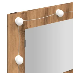 vidaXL Armarios Y Almacenamiento-Armario con espejo y LED Roble Artesano 90x31,5x62 cm