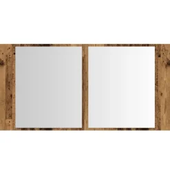 vidaXL Armario con espejo LED madera ingeniería envejecida 90x12x45 cm Madera antigua Hot