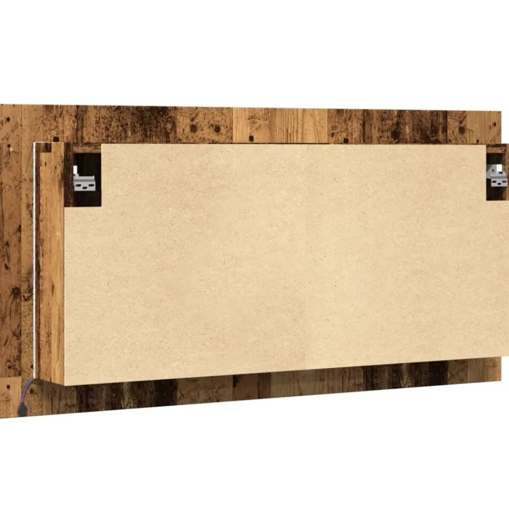 vidaXL Armario con espejo LED madera ingeniería envejecida 90x12x45 cm Madera antigua Hot