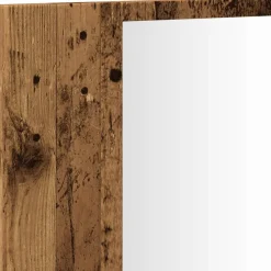 vidaXL Armario con espejo LED madera ingeniería envejecida 90x12x45 cm Madera antigua Hot