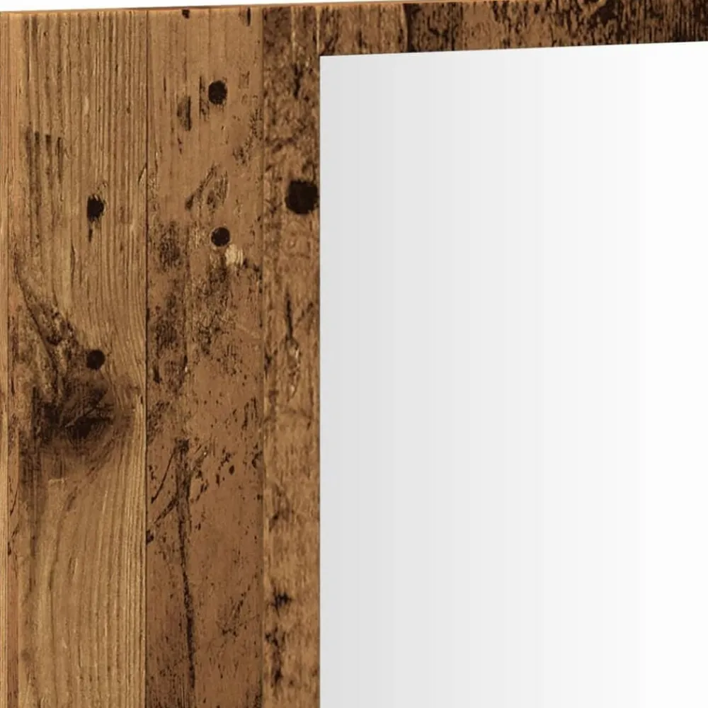 vidaXL Armario con espejo LED madera ingeniería envejecida 90x12x45 cm Madera antigua Hot