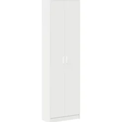 vidaXL Armario con estante 55 x 25 x 189 cm Madera de ingeniería White Best
