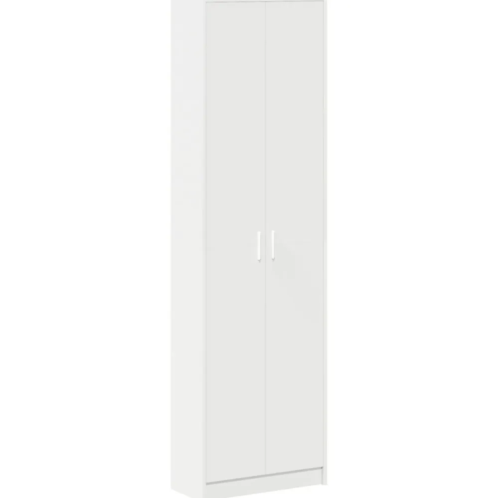 vidaXL Armario con estante 55 x 25 x 189 cm Madera de ingeniería White Best