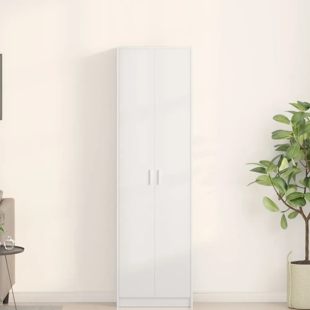 vidaXL Armario con estante 55 x 25 x 189 cm Madera de ingeniería White Best