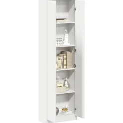 vidaXL Armario con estante 55 x 25 x 189 cm Madera de ingeniería White Best