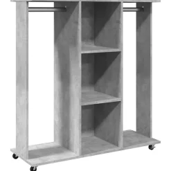 vidaXL Productos Del Hogar-Armario con ruedas madera ingeniería gris hormigón 102x38x110cm