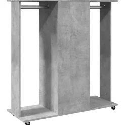 vidaXL Productos Del Hogar-Armario con ruedas madera ingeniería gris hormigón 102x38x110cm