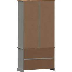 vidaXL Estanterías-Armario con vitrina VIGO madera maciza pino 85x35x170 cm