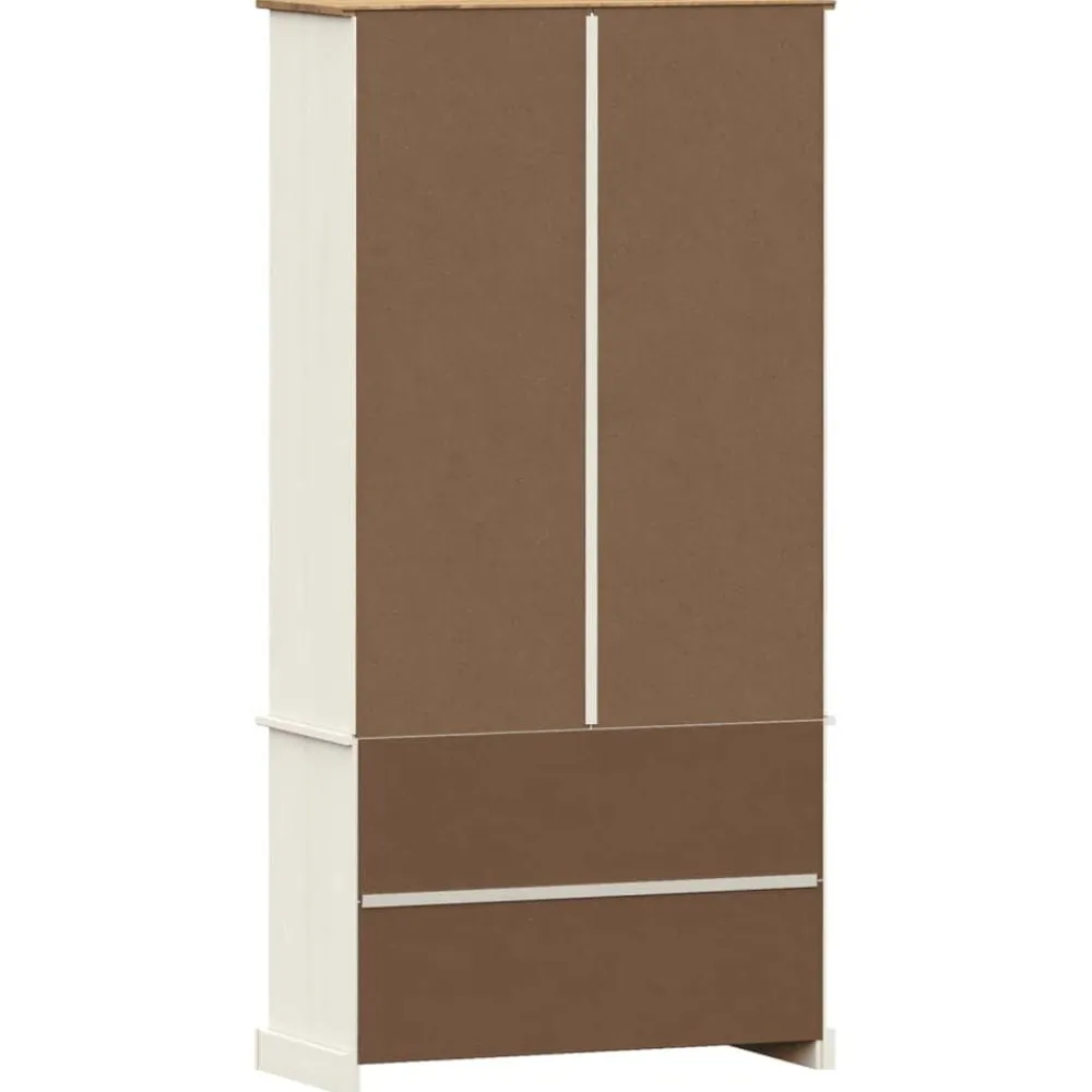 vidaXL Armario con vitrina VIGO madera maciza pino 85x35x170 cm Blanco Online