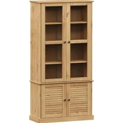 vidaXL Estanterías-Armario con vitrina VIGO madera maciza de pino 85x35x170 cm
