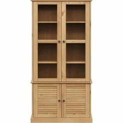 vidaXL Estanterías-Armario con vitrina VIGO madera maciza de pino 85x35x170 cm