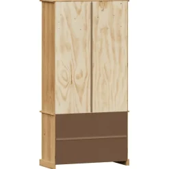 vidaXL Estanterías-Armario con vitrina VIGO madera maciza de pino 85x35x170 cm