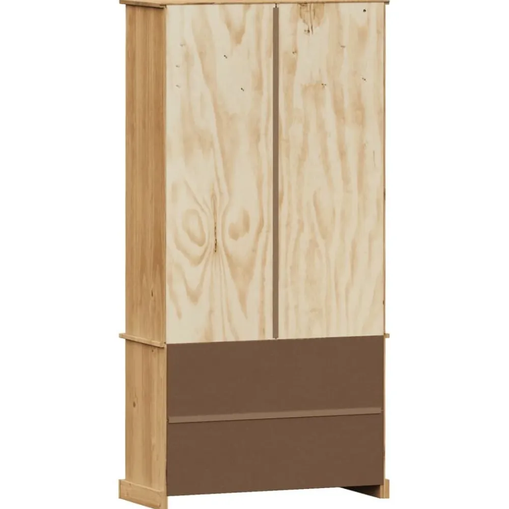 vidaXL Estanterías-Armario con vitrina VIGO madera maciza de pino 85x35x170 cm