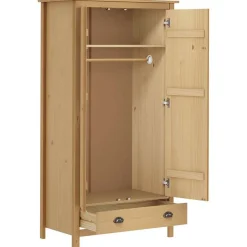 vidaXL Armarios Y Almacenamiento-Armario de 2 puertas Hill madera maciza pino 89x50x170cm