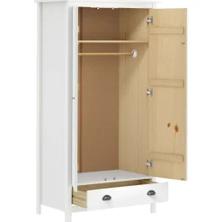 vidaXL Armarios Y Almacenamiento-Armario de 2 puertas Hill madera maciza pino 89x50x170cm