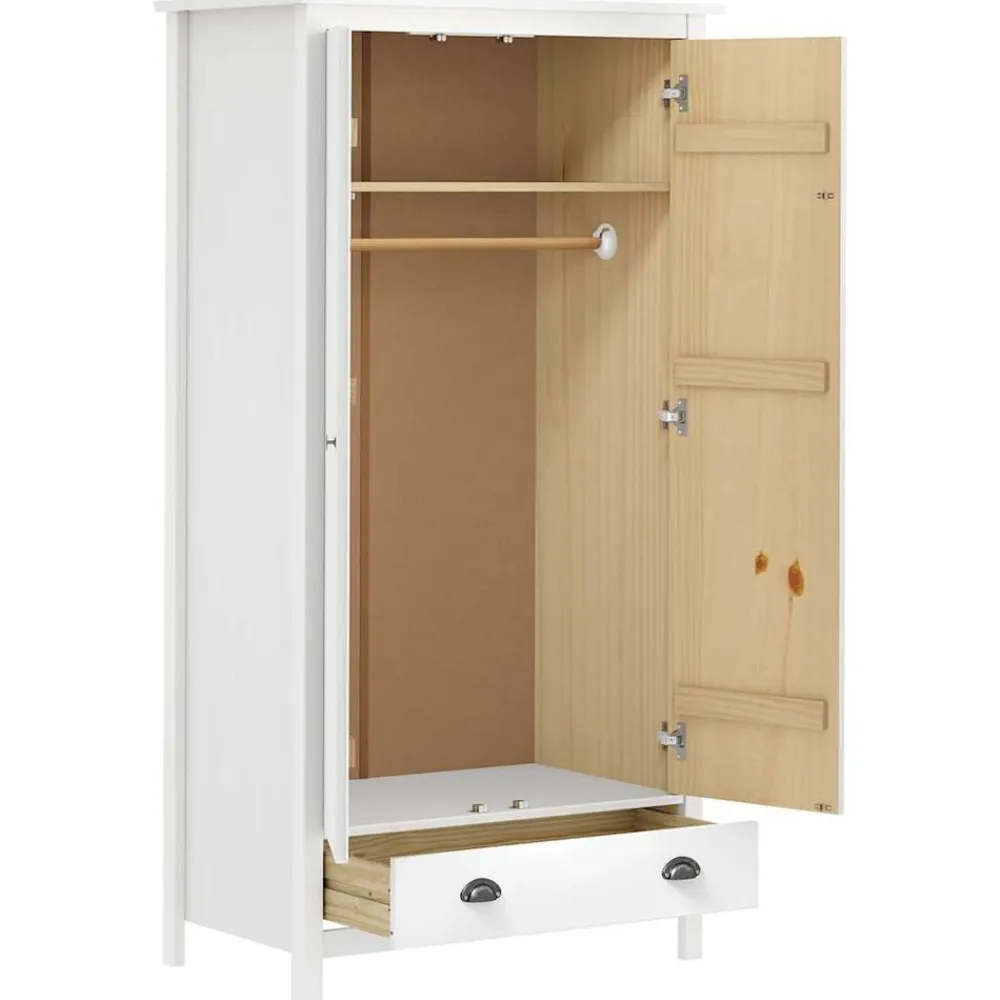 vidaXL Armarios Y Almacenamiento-Armario de 2 puertas Hill madera maciza pino 89x50x170cm